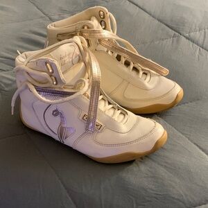 Baby Phat Women's Cream and Gold High-Top Sneakers